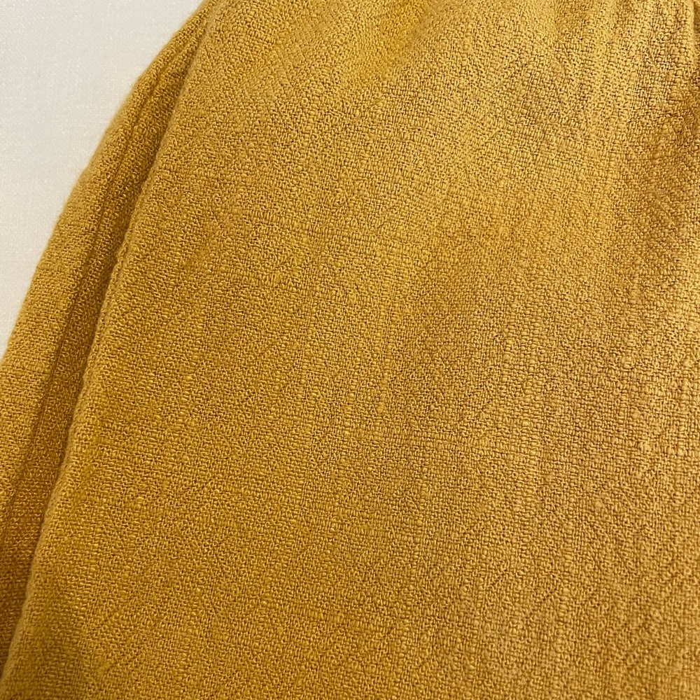 Yellow Linen Wide Leg Pants - Picture 3 of 3